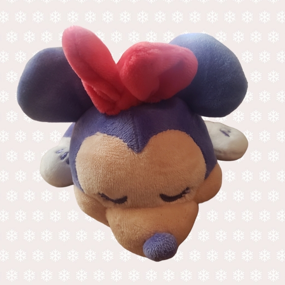 Minnie Mouse Disney Cuddleez Red Polka Dotted Dress Sleeping Minnie 6"  Plush - Picture 1 of 6